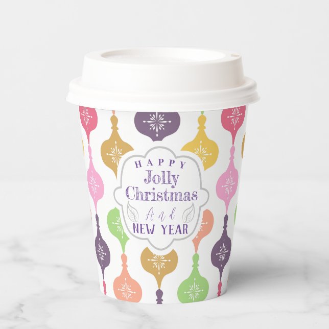 Moderne Weihnachtsschmuck Pappbecher (Vorderseite)