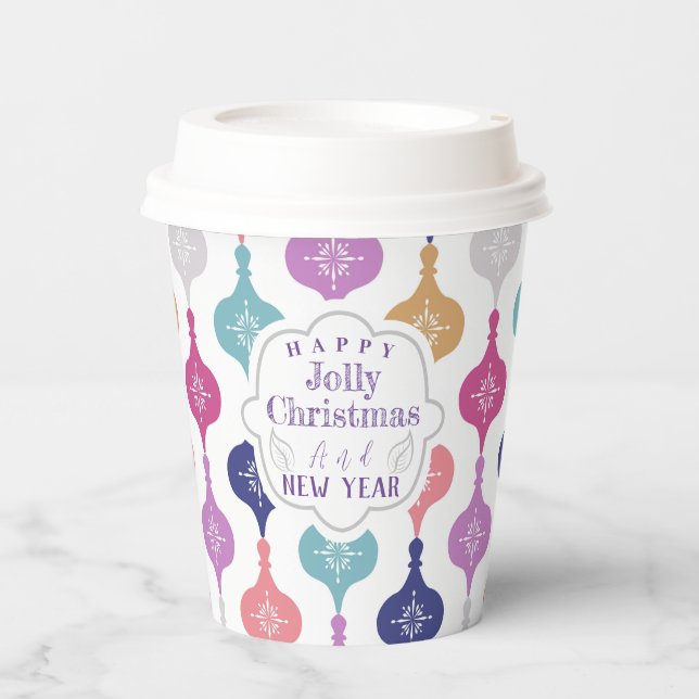 Moderne Weihnachtsschmuck Pappbecher (Vorderseite)