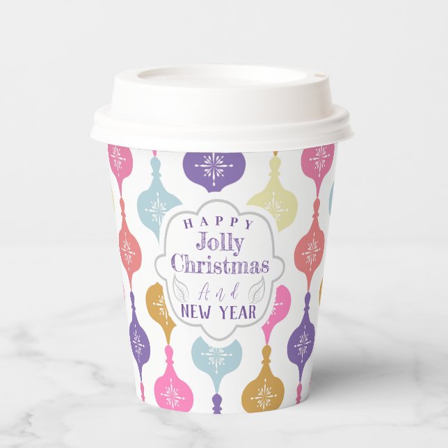 Moderne Weihnachtsschmuck Pappbecher (Vorderseite)