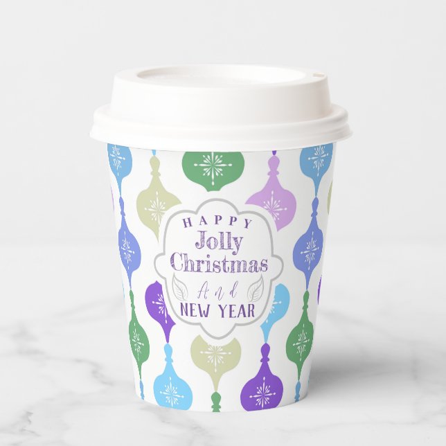 Moderne Weihnachtsschmuck Pappbecher (Vorderseite)
