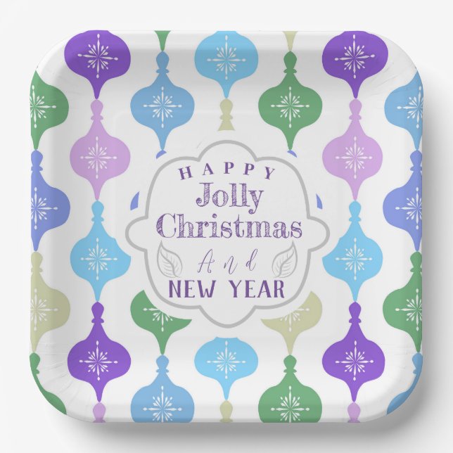 Moderne Weihnachtsschmuck Pappteller (Vorderseite)