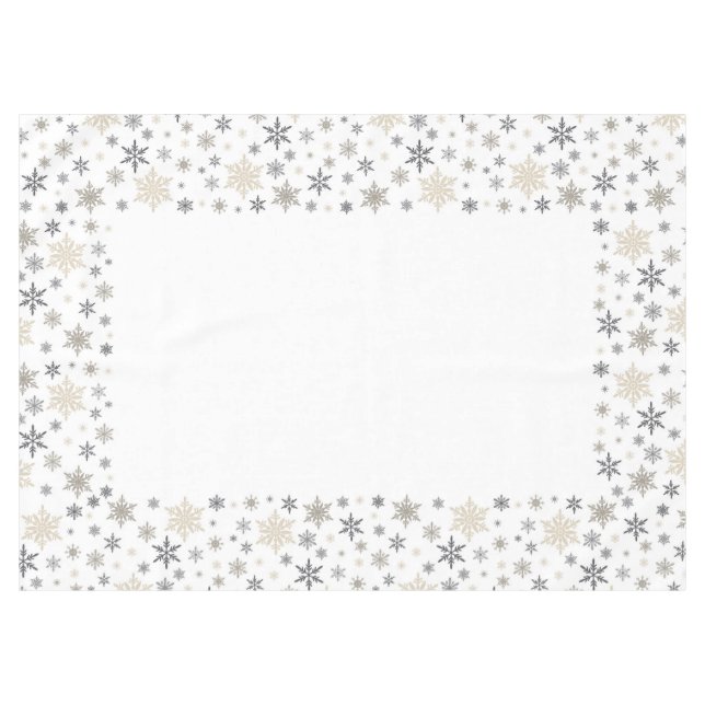 Moderne Weihnachtsschneeflocke Tischdecke (Vorderseite (Horizontal))