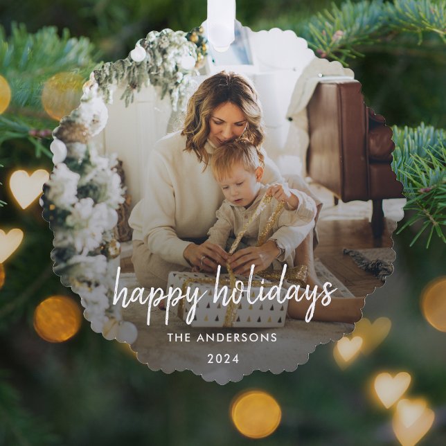 Moderne Weihnachtsstylische Minimalistische Script Ornament Karte (Von Creator hochgeladen)