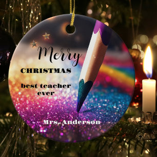 Moderne Weihnachtstifte Lehrer Danke Weihnachten Keramik Ornament