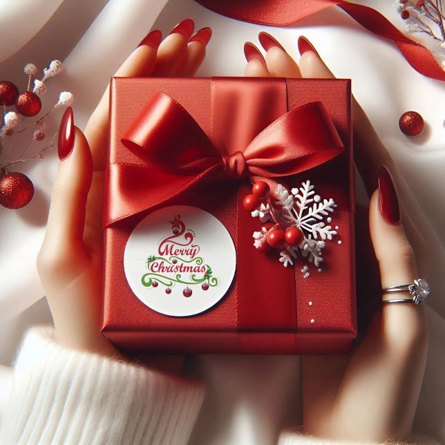 Moderne Weihnachtstypografie in Pine Sticker (Von Creator hochgeladen)