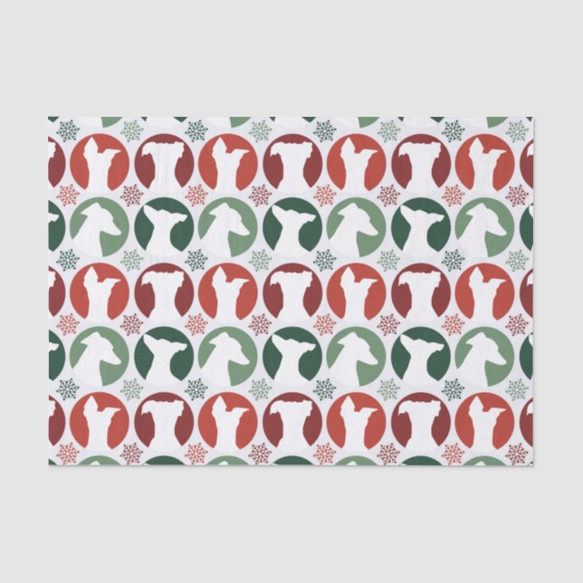 Moderne Weihnachtszeit Italienischer Grauhound Igg Seidenpapier (Vorderseite)