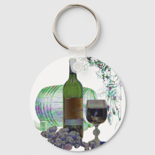 Moderne Wein-und Trauben-Kunst Schlüsselanhänger