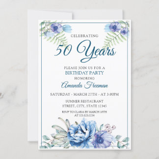 Moderne Weiß- und Blütenmutter zum Geburtstag Einladung