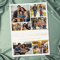 Moderne Weiße 7-Foto-Collage Feliz Navidad