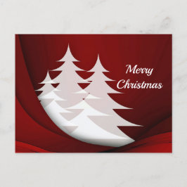 Moderne weiße Bäume Rote Grafik Weihnachten Postkarte