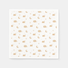 Moderne weiße Beige Ramadan & Eid Napkins Serviette