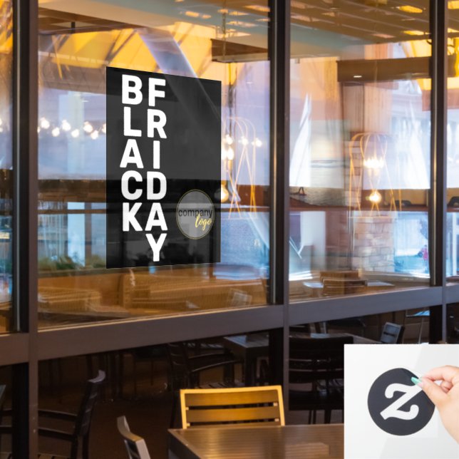 MODERNE WEISSE BLACK FRIDAY BUSINESS LOGO-ANZEIGE FENSTERAUFKLEBER (Restaurantfenster)