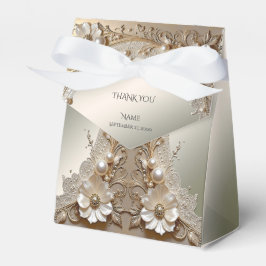 Moderne Weiße Blumen Perlen Gefallen Box Geschenkschachtel