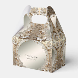 Moderne weiße Blumen Perlen Geschenkbox Geschenkschachtel