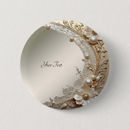 Moderne weiße Blumen Perlen Knopf Button