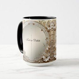 Moderne weiße Blumen Perlen Tasse