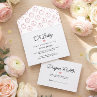 Moderne Weiße Blush Oh Baby Girl Babyparty