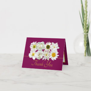 Moderne weiße botanische Blumen Elegantes Dankesch Karte