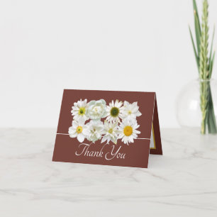 Moderne weiße botanische Blumen Elegantes Dankesch Karte