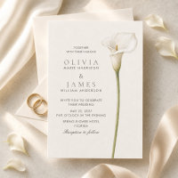 Moderne weiße Calla-Lilie Minimalistische Hochzeit
