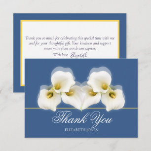 Moderne weiße Calla-Lilien Brautdusche Dankeschön Dankeskarte