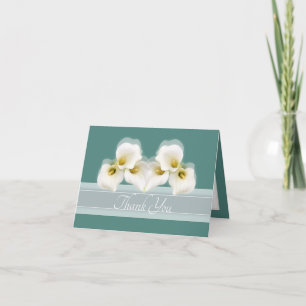 Moderne weiße Calla-Lilien Elegantes modernes Dank Dankeskarte