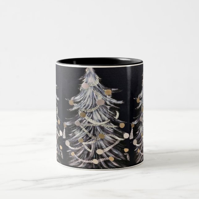 **MODERNE WEISSE CHRISTMAS TREE** CHRISTMAS TASSE (Mittel)