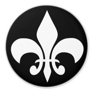 Moderne weiße französische Lilien-Lilie auf Keramikknauf