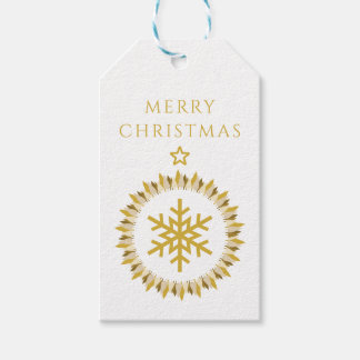 Moderne Weiße Goldene Kranz-Schneeflocke Frohe Wei Geschenkanhänger