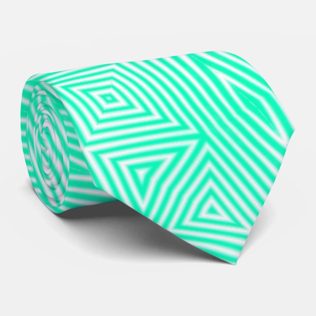 MODERNE WEISSE GRÜNE NIEDLICH NECK TIE KRAWATTE (Gerollt)