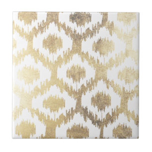 Moderne weiße Hand gezeichnetes ikat Fliese