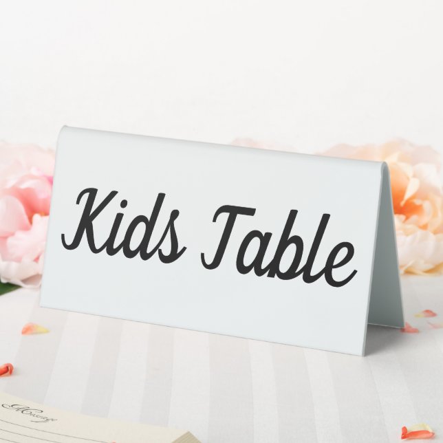 Moderne weiße Hochzeit, doppelseitige Kinder Tischaufsteller (In Situ (Hochzeit))