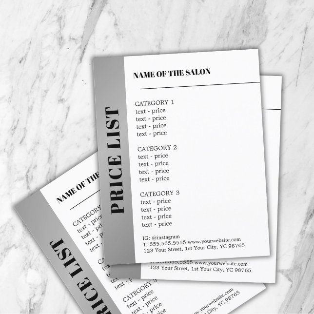 Moderne weiße Imitate Silver Strip Bold Beauty Flyer (Von Creator hochgeladen)