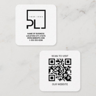 Moderne weiße individuelle Logos und QR-Code quadr Quadratische Visitenkarte