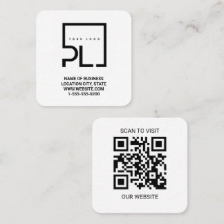 Moderne weiße individuelle Logos und QR-Code quadr Quadratische Visitenkarte