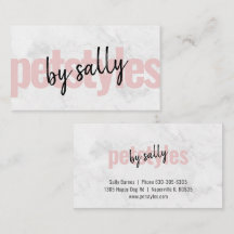 Moderne, weiße Marmor Blush Pink Petstile.