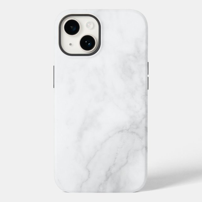 Moderne weiße Marmor Case-Mate iPhone 14 Hülle (Rückseite)