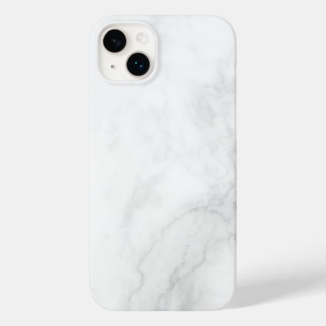 Moderne weiße Marmor Case-Mate iPhone 14 Plus Hülle (Rückseite)