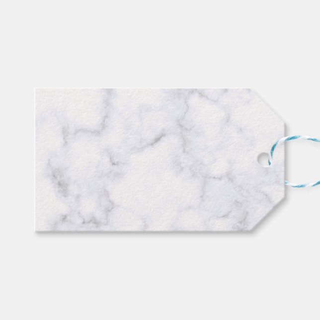 Moderne weiße Marmor Geschenkanhänger (Vorderseite (Horizontal))