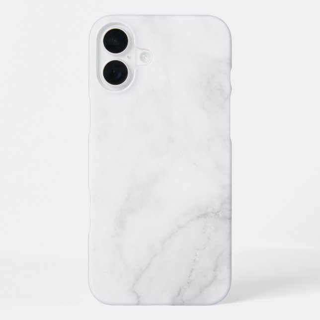 Moderne weiße Marmor iPhone 16 Plus Hülle (Rückseite)