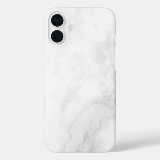 Moderne weiße Marmor iPhone 16 Plus Hülle (Rückseite)