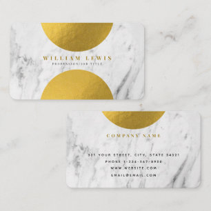 Moderne weiße Marmor- und Goldmoderne Visitenkarte