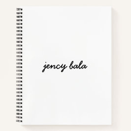 Moderne weiße Monogramm-Minimalist-Design Notizbuch