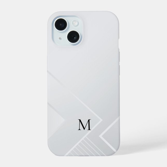 Moderne weiße Muster iPhone 15 Hülle (Rückseite)