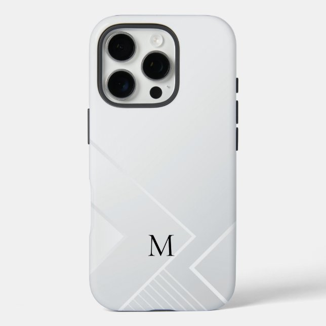 Moderne weiße Muster iPhone 16 Pro Hülle (Rückseite)