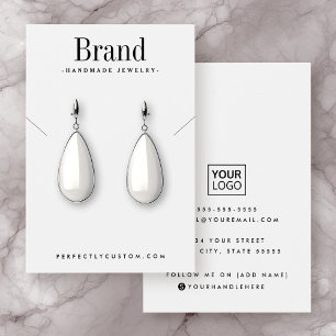 Moderne, weiße Ohrring-Display-Karte