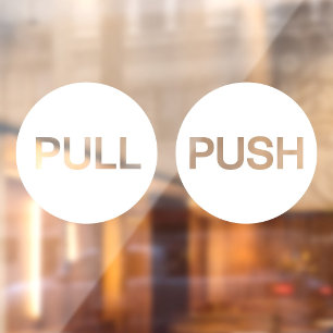 Moderne Weiße PUSH & Pull Geschäftsladentür Fensteraufkleber
