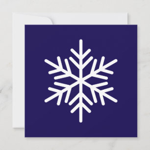 Moderne, weiße Schneeflocke auf Navy Blue Feiertagskarte