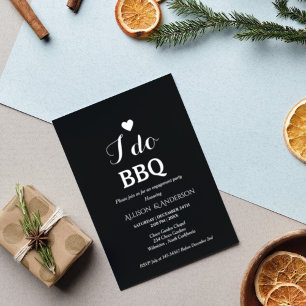 Moderne weiße Schrift i do Grillen Engagement Part Einladung