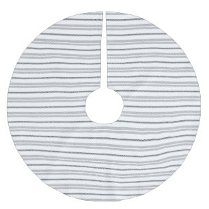 Moderne weiße schwarze grafische Streifenmuster Polyester Weihnachtsbaumdecke